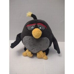 Angry Birds Bomb Black Bird 6" Plush Stuffed Animal Toy EUC 2016